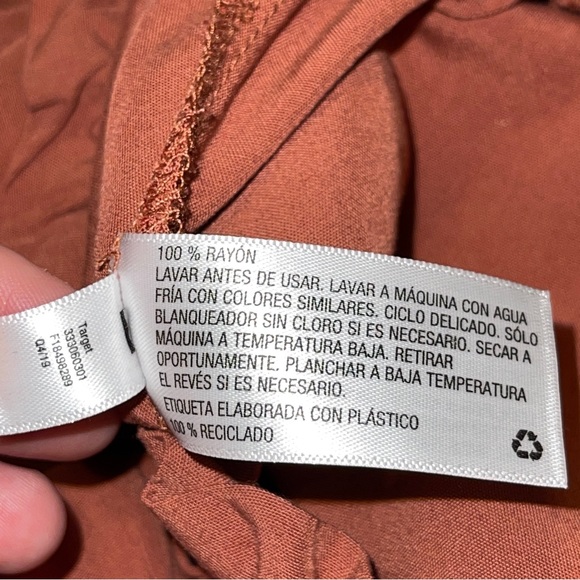 Art Class Wide Leg Terracotta Flowy Elastic Waistband Pants Size XL 14-16 - Picture 3 of 8